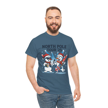 North Pole Tour 25 Men's Christmas T-Shirt, Funny Rock Music Holiday Tee