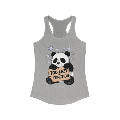 Funny Panda Tank Top, Women's Workout Shirt, Cute Summer Tee, Lazy Bear Fitness Top, Humorous Gift For Her