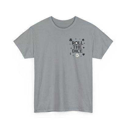 Queen of Luck Front & Back Print unisex T-Shirt, Roll the Dice Tee for Men, Vintage Gambling Shirt, Casino Gift, Poker Gift, Card Games Gift