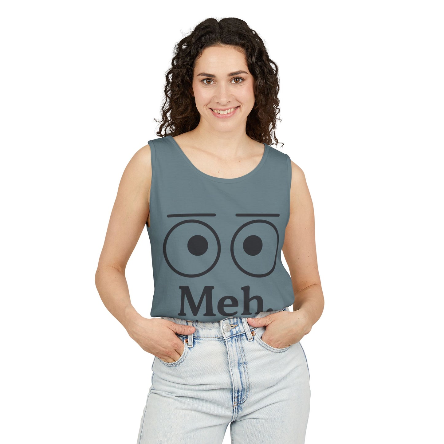Womens Funny Graphic Tank Top with 'Meh. Wow... so exciting' Quote, Casual Wear, Summer Apparel, Gift for Friends, Humor Tank