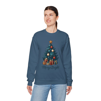 Merry Bright Christmas Sweatshirt, Cozy Holiday Pullover