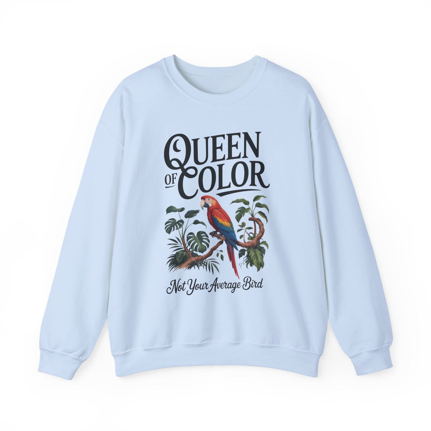 Vibrant Crewneck Womens Sweatshirt, Colorful Apparel, Bird Design, Cozy Layering, Gift for Nature Lovers, Fun Fashion