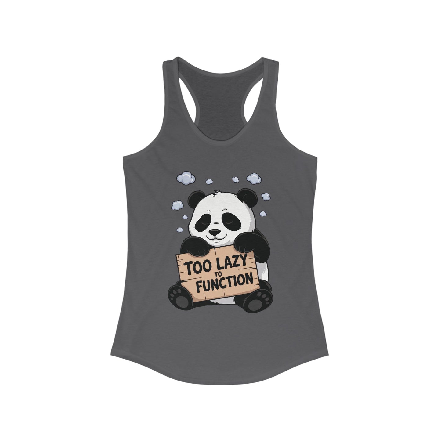 Funny Panda Tank Top, Women's Workout Shirt, Cute Summer Tee, Lazy Bear Fitness Top, Humorous Gift For Her