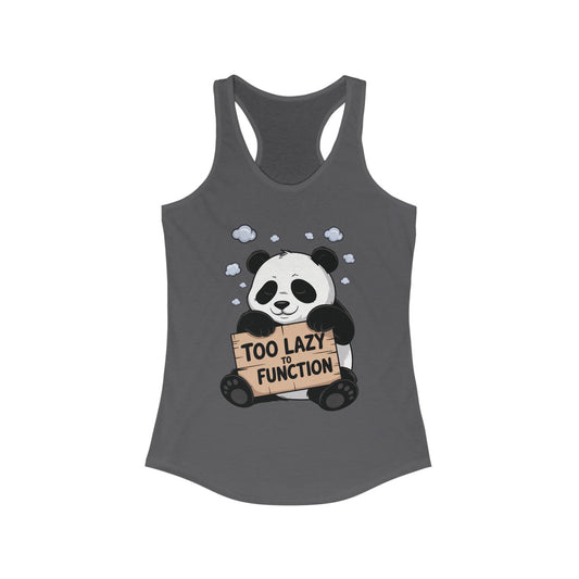 Funny Panda Tank Top, Women's Workout Shirt, Cute Summer Tee, Lazy Bear Fitness Top, Humorous Gift For Her