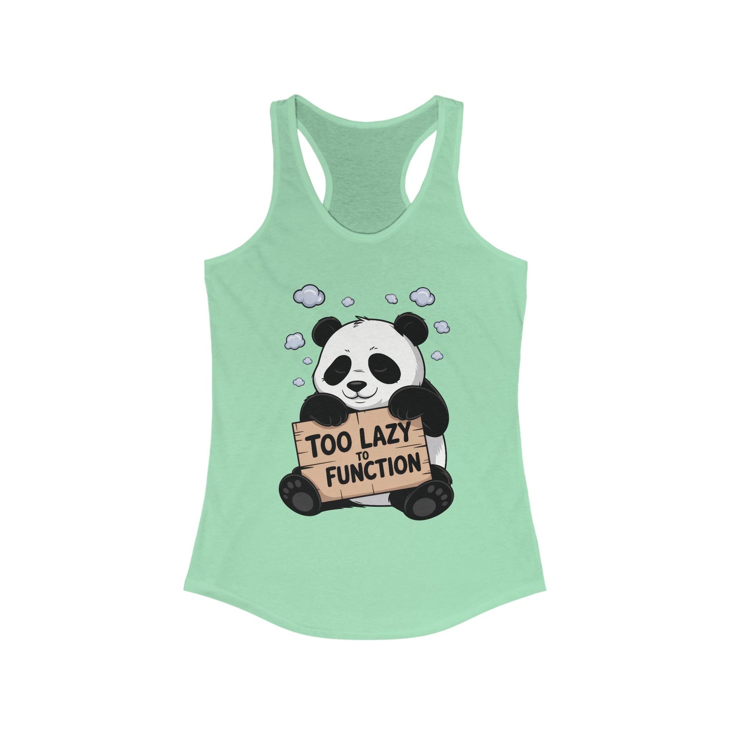 Funny Panda Tank Top, Women's Workout Shirt, Cute Summer Tee, Lazy Bear Fitness Top, Humorous Gift For Her