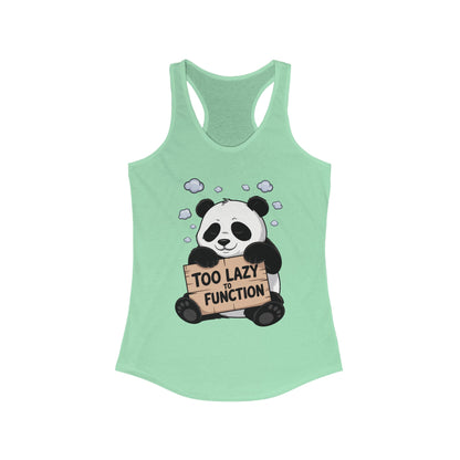 Funny Panda Tank Top, Women's Workout Shirt, Cute Summer Tee, Lazy Bear Fitness Top, Humorous Gift For Her