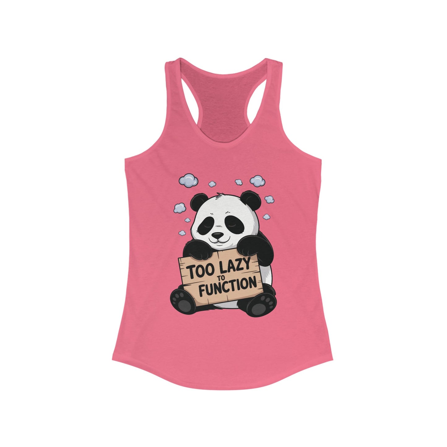 Funny Panda Tank Top, Women's Workout Shirt, Cute Summer Tee, Lazy Bear Fitness Top, Humorous Gift For Her