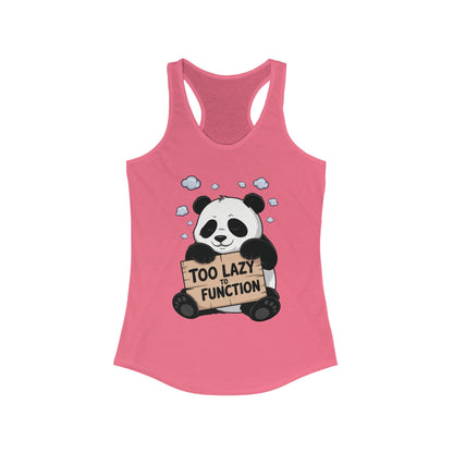 Funny Panda Tank Top, Women's Workout Shirt, Cute Summer Tee, Lazy Bear Fitness Top, Humorous Gift For Her