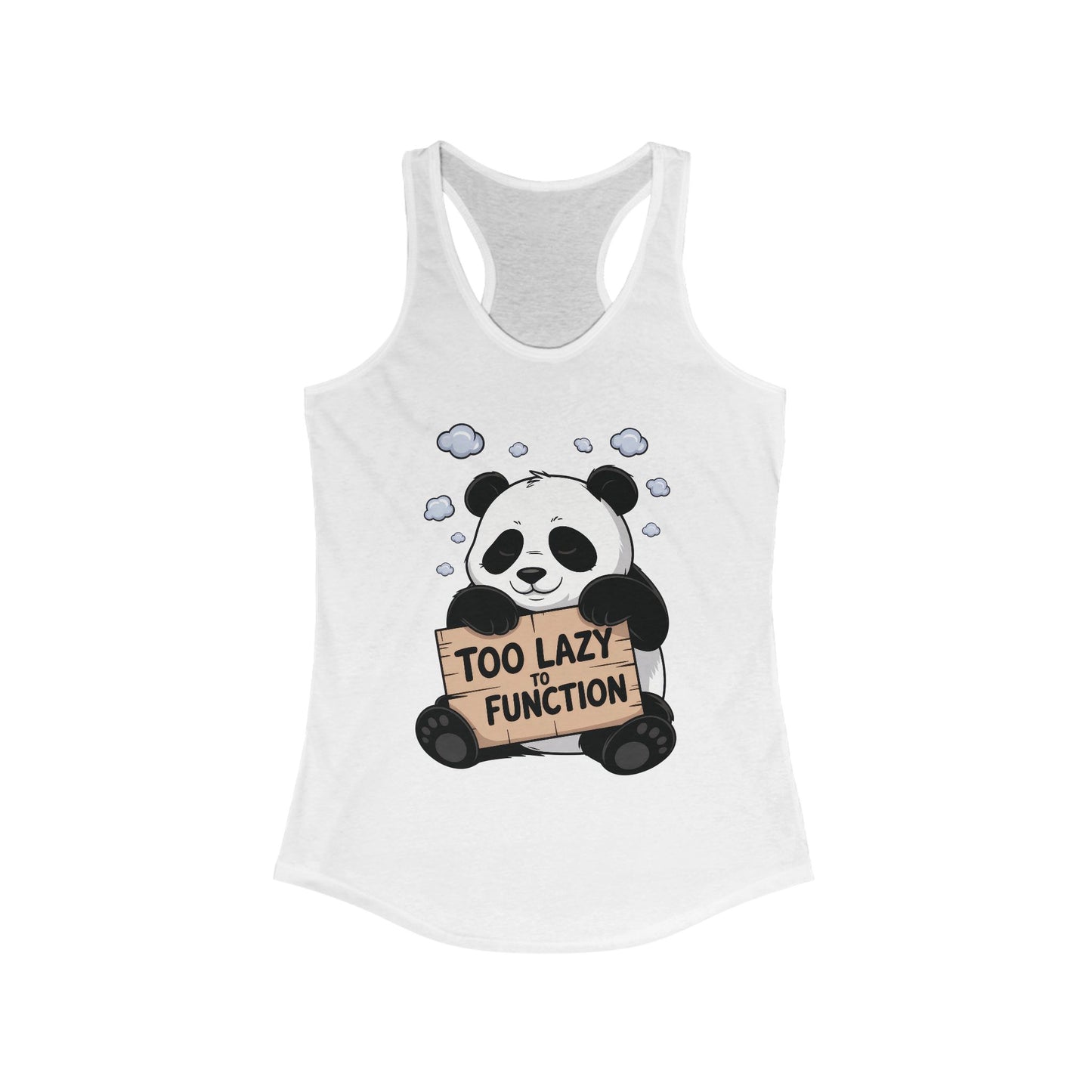 Funny Panda Tank Top, Women's Workout Shirt, Cute Summer Tee, Lazy Bear Fitness Top, Humorous Gift For Her
