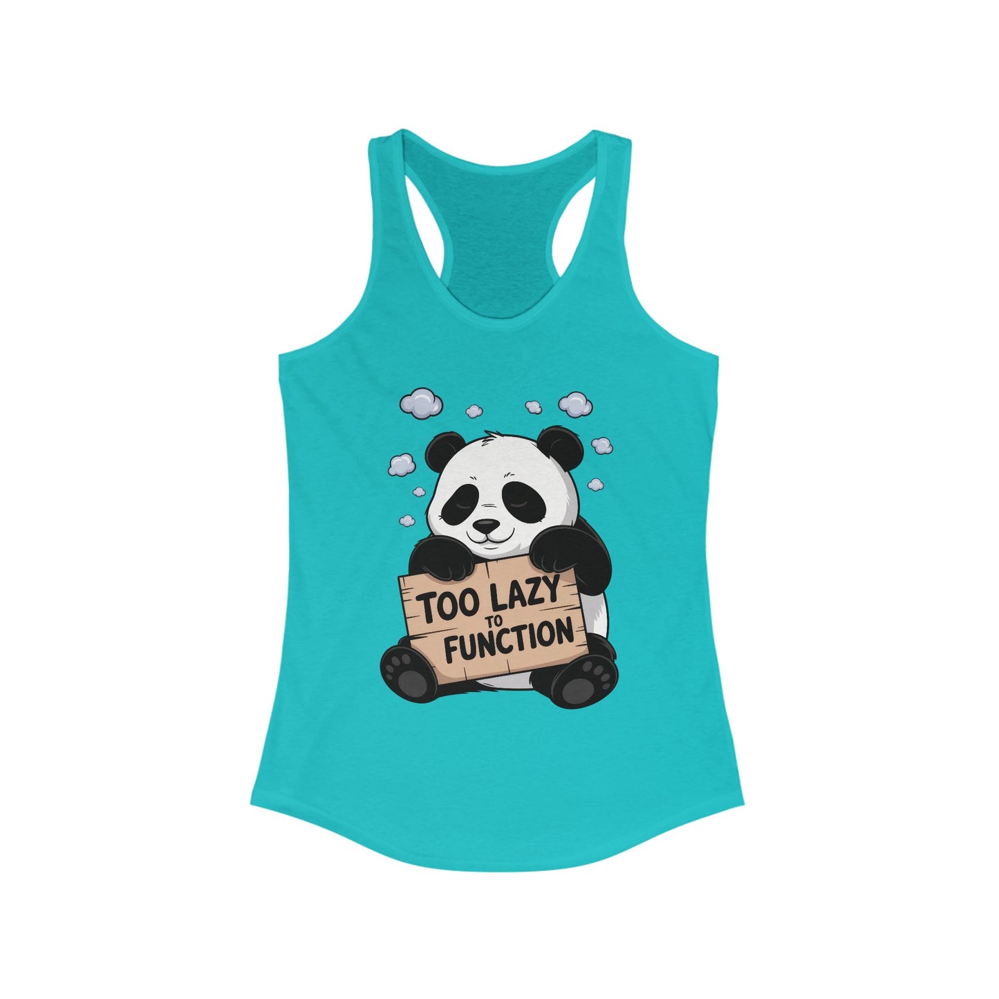 Funny Panda Tank Top, Women's Workout Shirt, Cute Summer Tee, Lazy Bear Fitness Top, Humorous Gift For Her