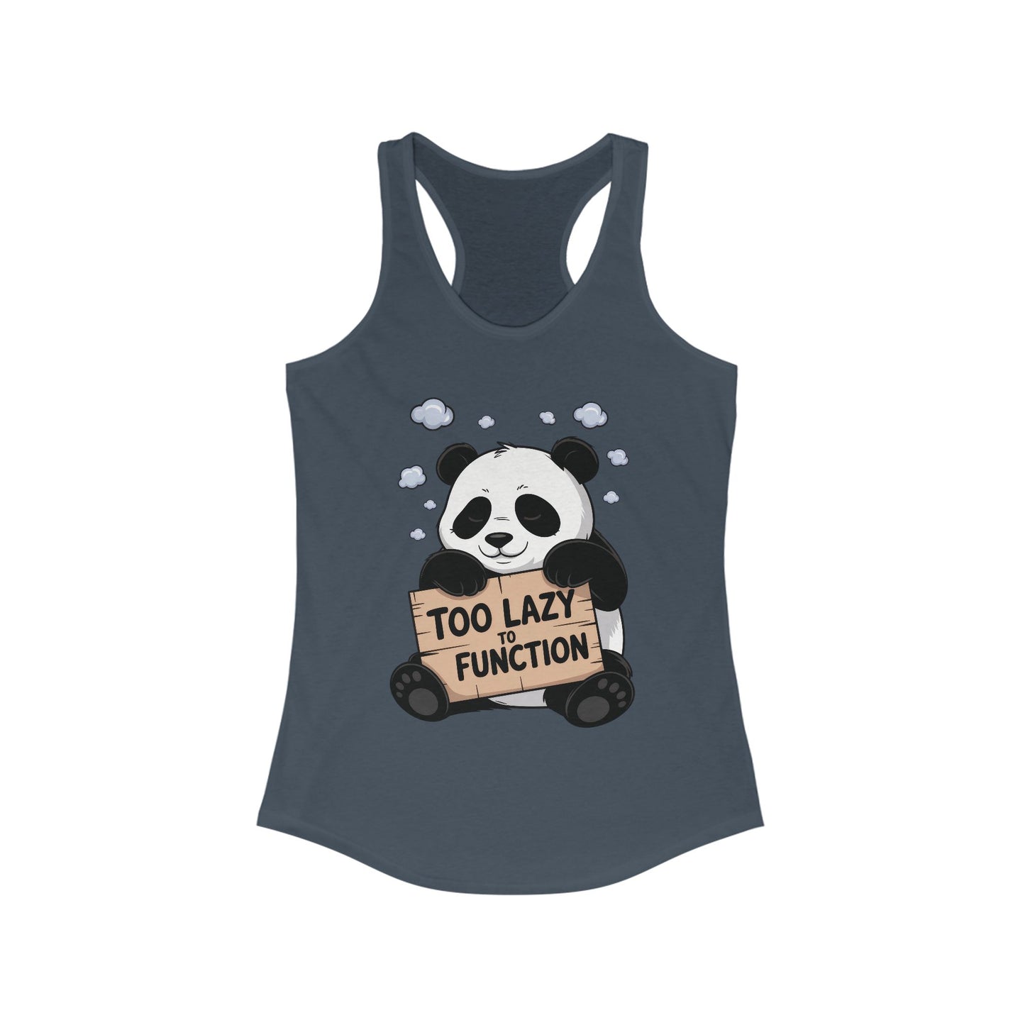Funny Panda Tank Top, Women's Workout Shirt, Cute Summer Tee, Lazy Bear Fitness Top, Humorous Gift For Her
