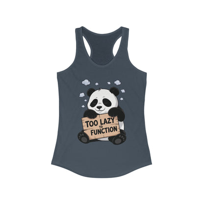 Funny Panda Tank Top, Women's Workout Shirt, Cute Summer Tee, Lazy Bear Fitness Top, Humorous Gift For Her