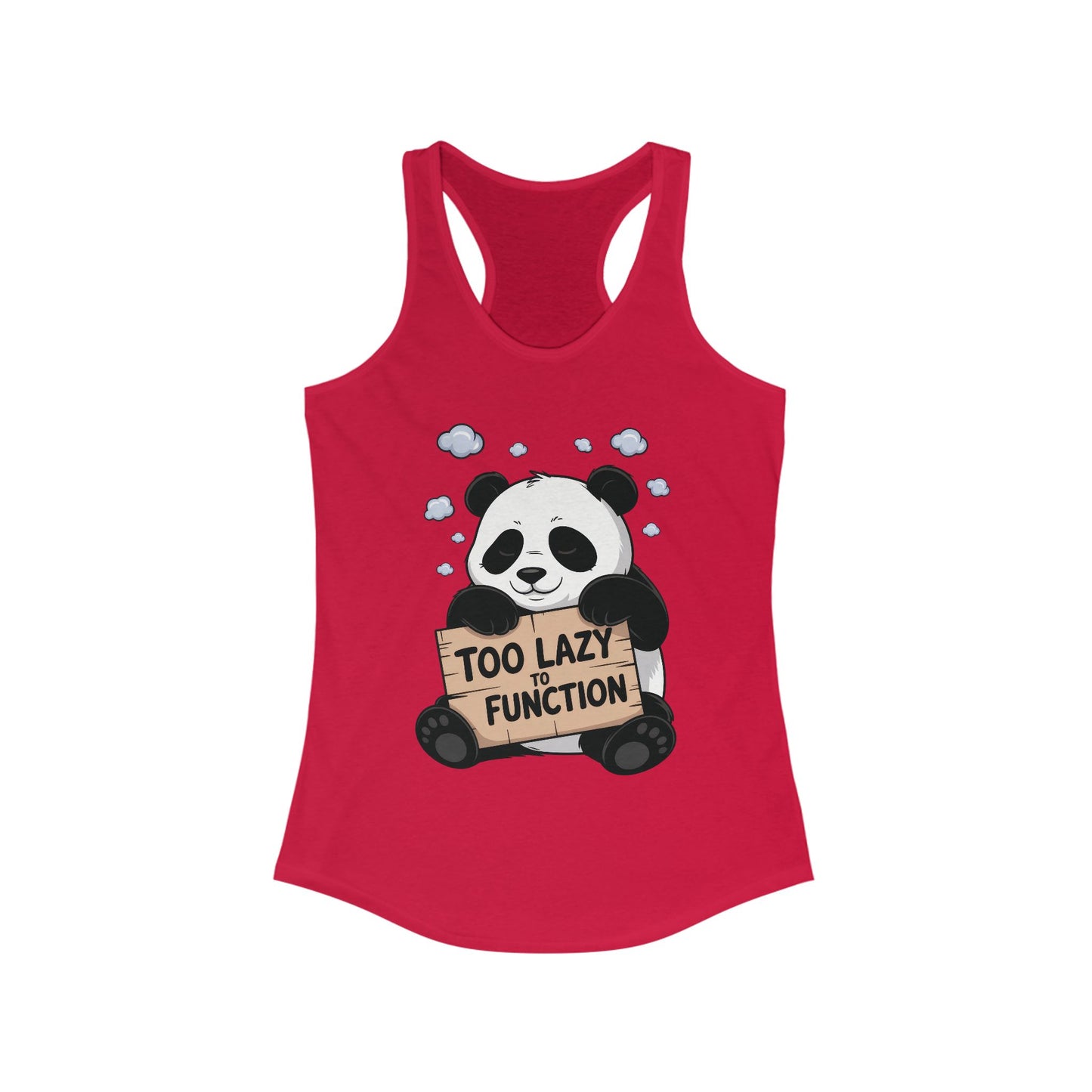 Funny Panda Tank Top, Women's Workout Shirt, Cute Summer Tee, Lazy Bear Fitness Top, Humorous Gift For Her