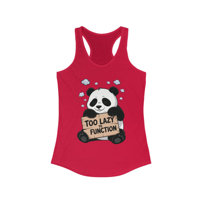 Funny Panda Tank Top, Women's Workout Shirt, Cute Summer Tee, Lazy Bear Fitness Top, Humorous Gift For Her