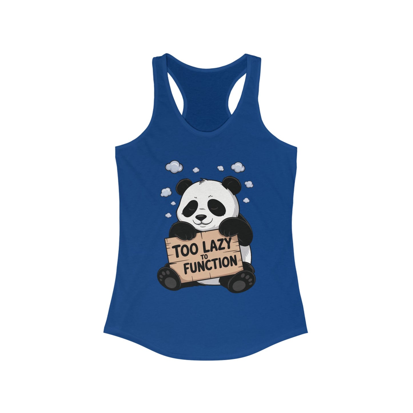 Funny Panda Tank Top, Women's Workout Shirt, Cute Summer Tee, Lazy Bear Fitness Top, Humorous Gift For Her