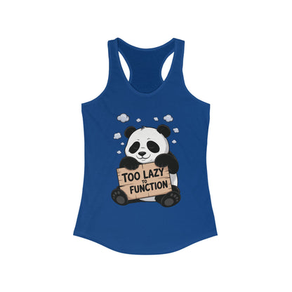 Funny Panda Tank Top, Women's Workout Shirt, Cute Summer Tee, Lazy Bear Fitness Top, Humorous Gift For Her