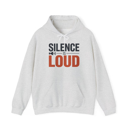 Mens Heavy Blend™ Hooded Sweatshirt, Silence Is Loud Graphic Motivational Mens Hoodie