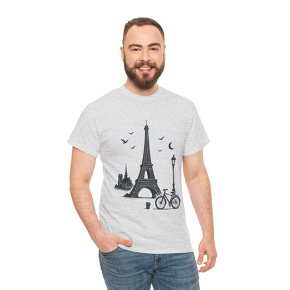 Eiffel Tower Graphic Tee, Parisian Style T-Shirt, Casual Summer Top, Travel Gift, Unisex Cotton Shirt