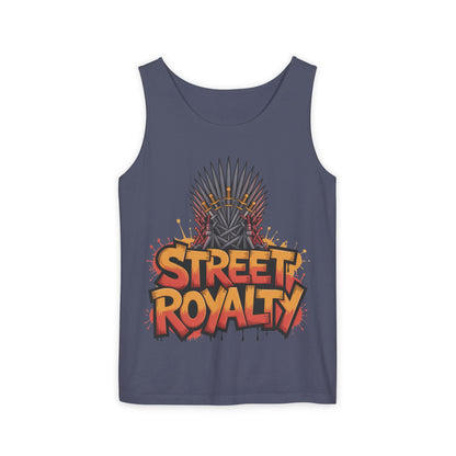 Street Royalty Men's Tank Top, Graffiti Crown Graphic Muscle Shirt, Urban Streetwear Sleeveless Skate Style
