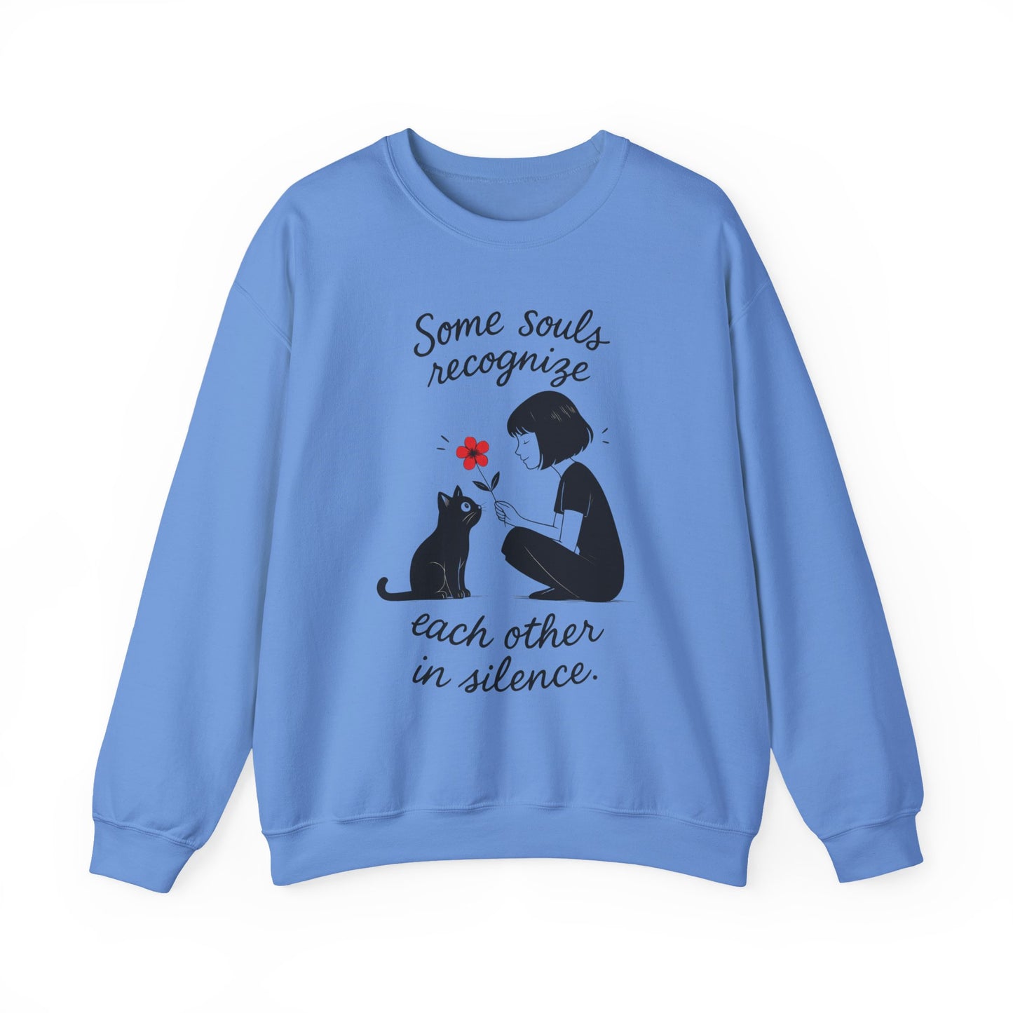 Soulful Cat and Human Crewneck Sweatshirt, Cozy Gift for Cat Lovers, Womens Sweatshirt, Animal Lover Apparel, Thoughtful Gift Idea