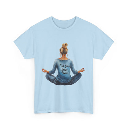 Find Your Inner Peace Unisex Heavy Cotton Tee, Motivational Shirt, Meditation Apparel, Relaxation Gift, Casual Wear, Mindfulness Tee