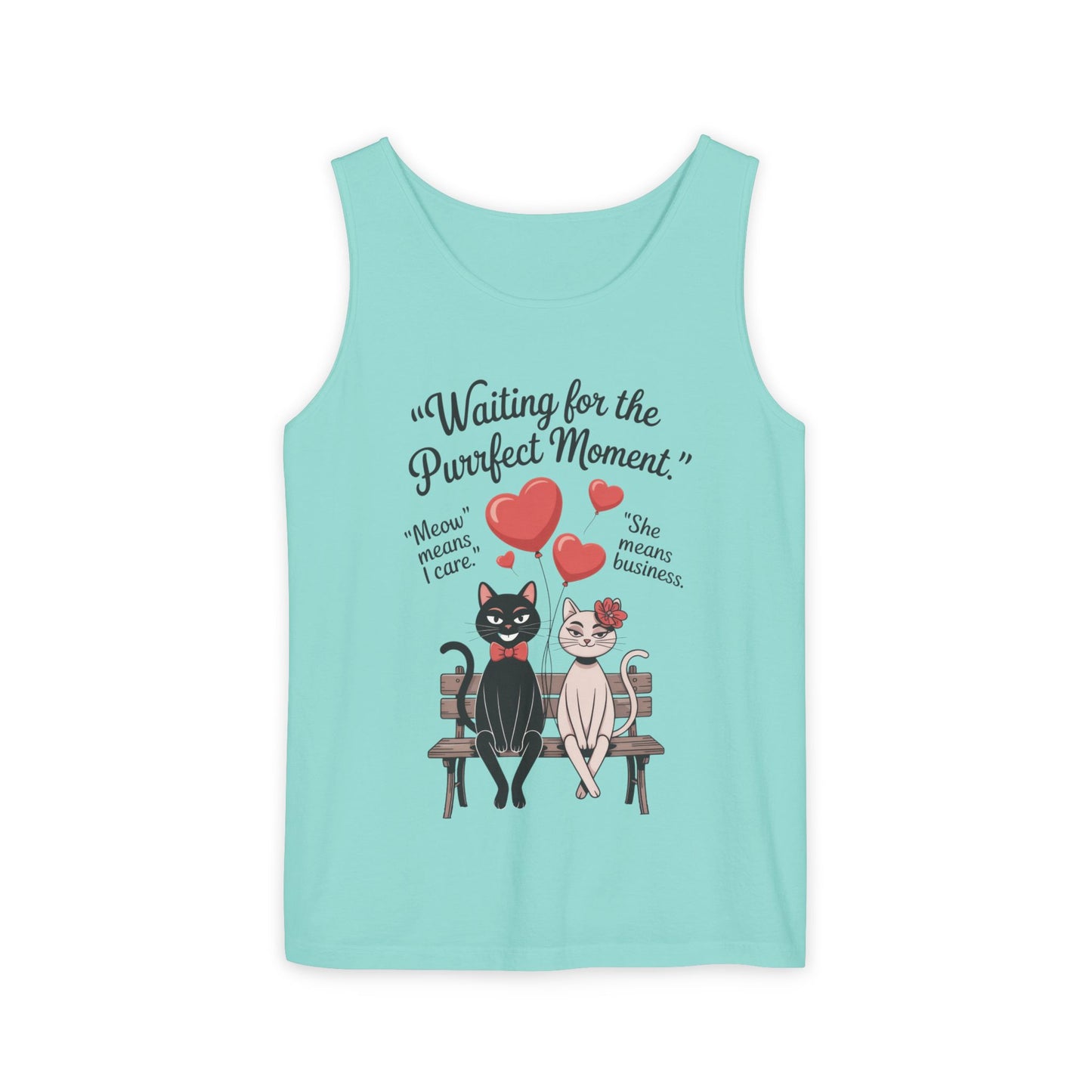 Cute Cat Lovers Tank, Womens Heavy Cotton Tank Top for Pet Owners, Funny Cat Tee, Gift for Cat Lovers, Casual T-Shirt, Animal Art Tee