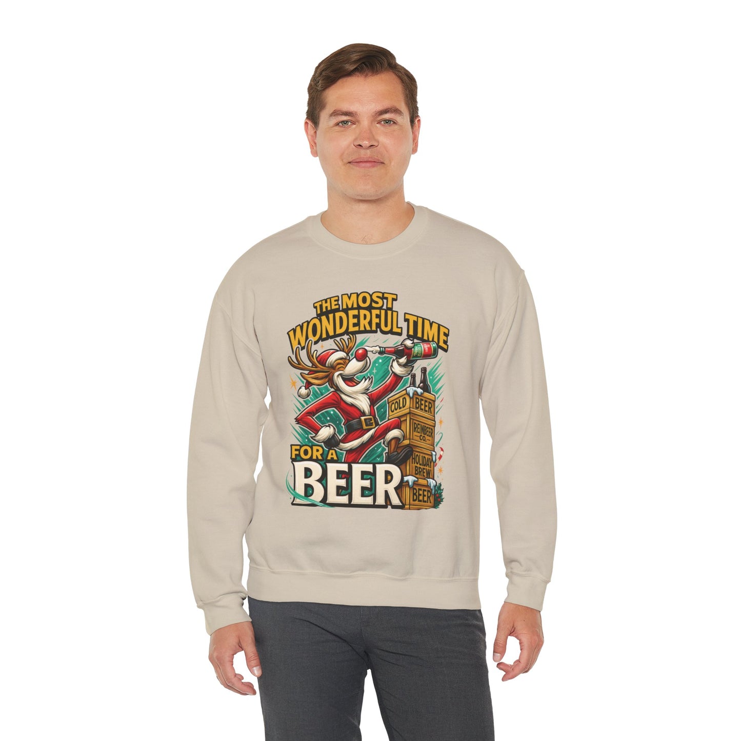 Funny Christmas Beer Sweatshirt, The Most Wonderful Time for a Beer