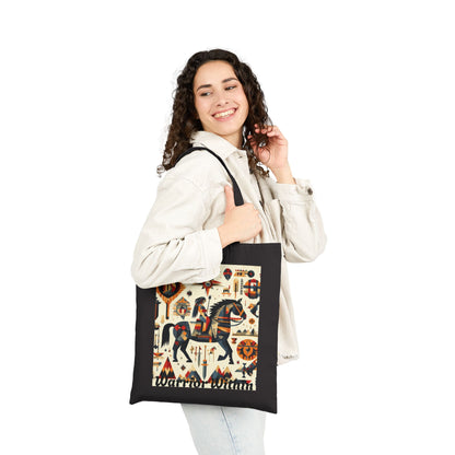Warrior Within Cotton Canvas Tote Bag, Boho Tote, Eco-Friendly Bag, Gift for Her, Travel Accessory, Art Print Bag
