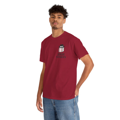 Mens Front Back print tee, Gambling Shirt, Casino Style Tee, Poker Lover Gift, Gaming Apparel, Slot Machine Graphic, Gambling Gift