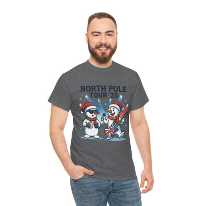 North Pole Tour 25 Men's Christmas T-Shirt, Funny Rock Music Holiday Tee