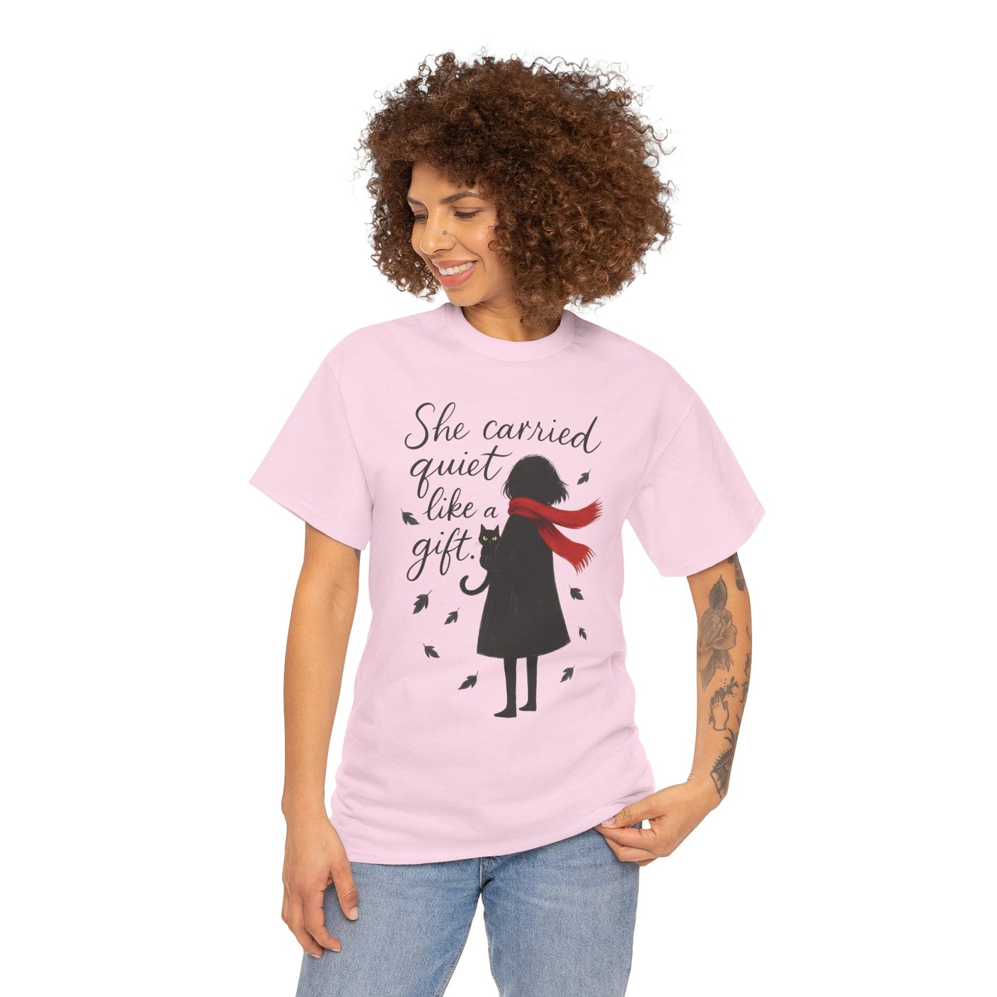 Cat Lover Womens T-Shirt, Whimsical Hand-Drawn Illustration Tee, Artistic Minimalist Gift for and Introverts, Cute Animal Apparel