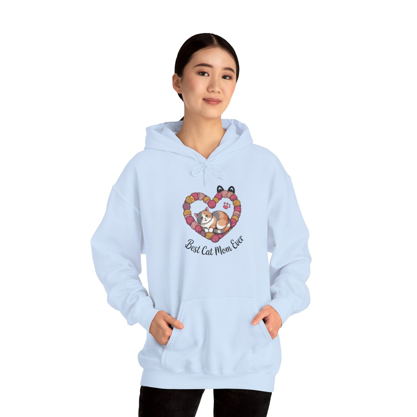 Best Cat Mom Ever Hoodie, Cozy Sweatshirt for Cat Lovers, Gift for Cat Moms, Feline Themed Apparel, Pet Lover Hoodie, Mother's Day Gift