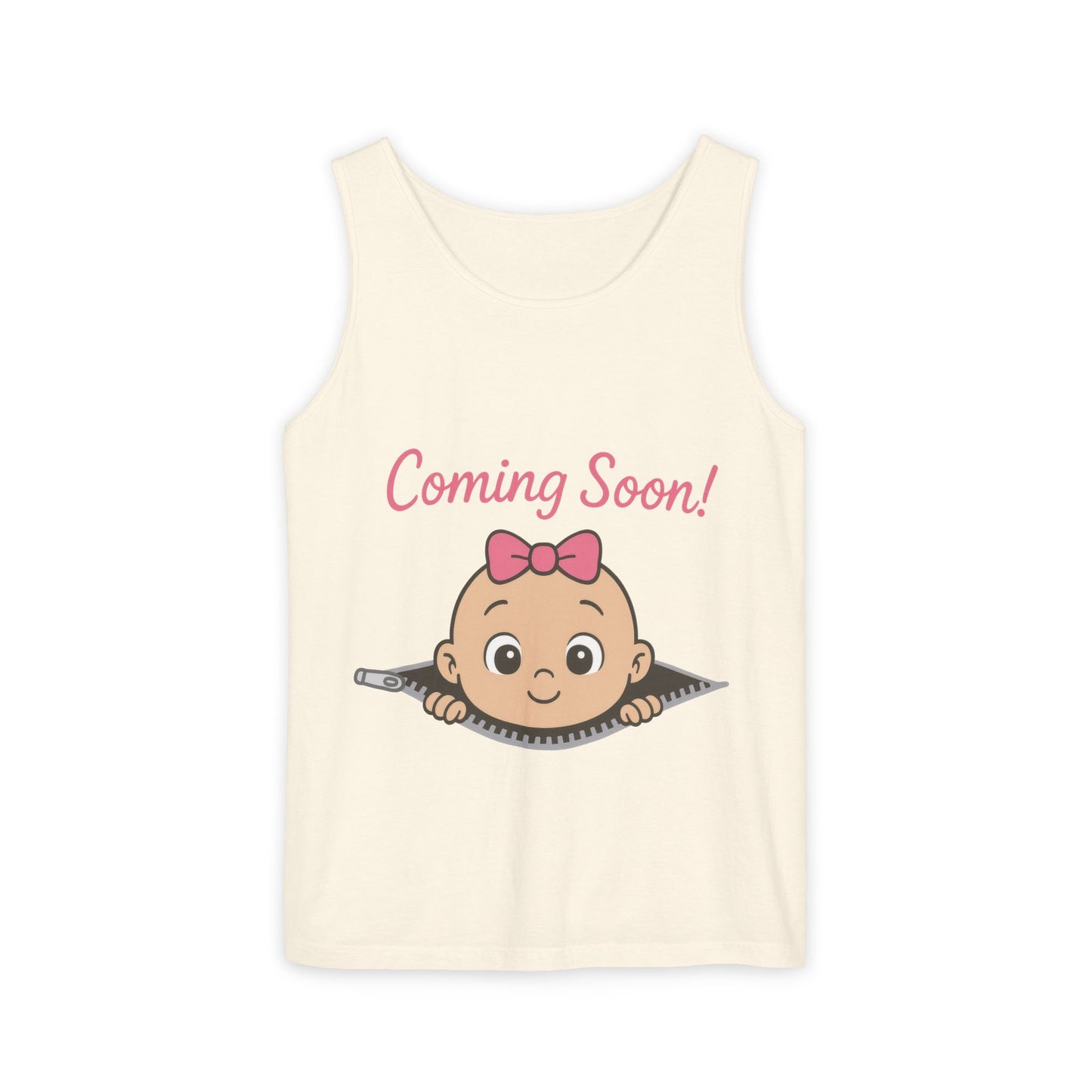 Coming Soon Maternity Tank Top, Cute Baby Girl Pregnancy Announcement Shirt, Expecting Mom Gift, Gender Reveal Tee, Baby Shower Gift