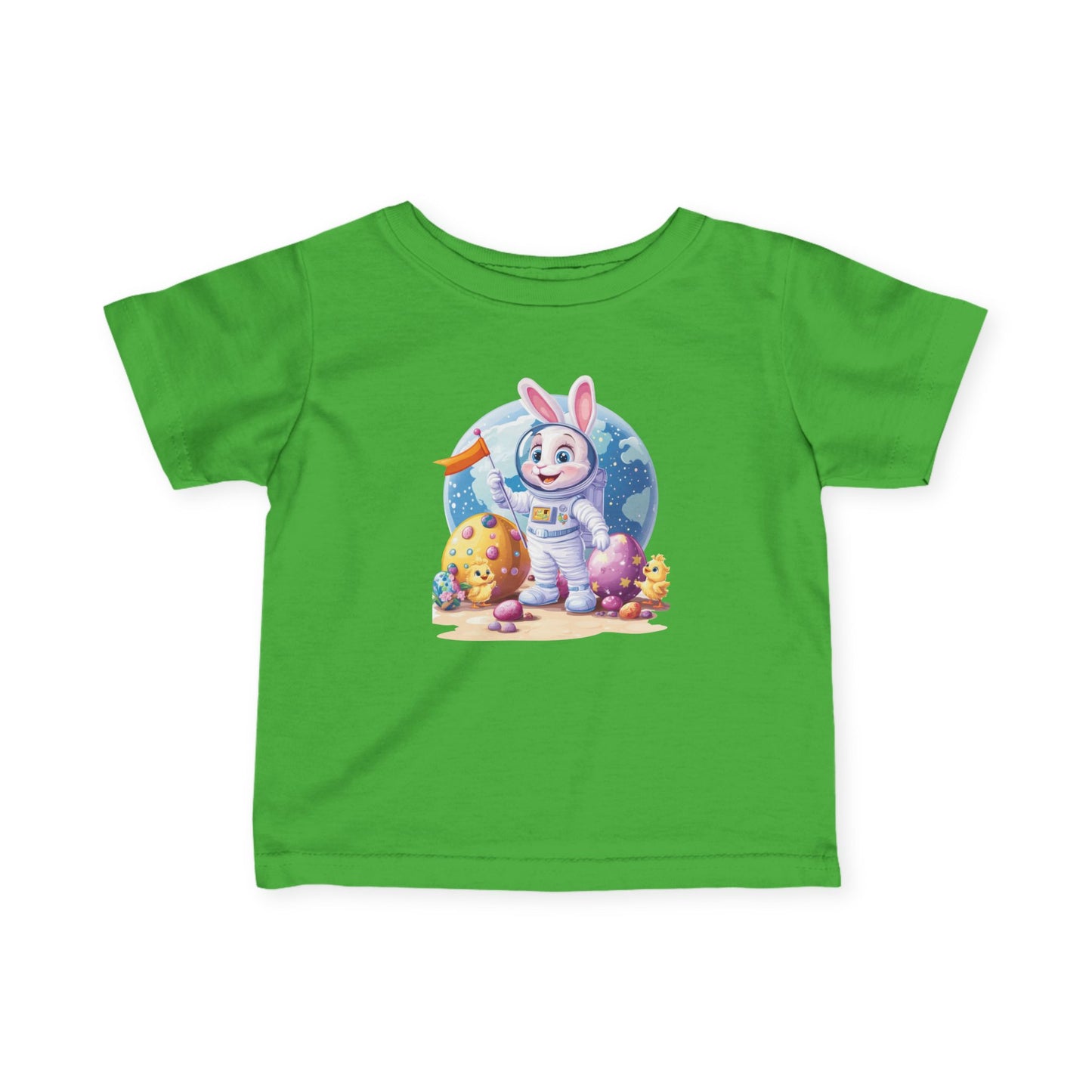 Astronaut Bunny Easter Tee, Space Rabbit Shirt for Babies, 6 to 24 Months, Outer Space Baby Easter Gift Tee, Toddler T-Shirt, Kids Bunny Top