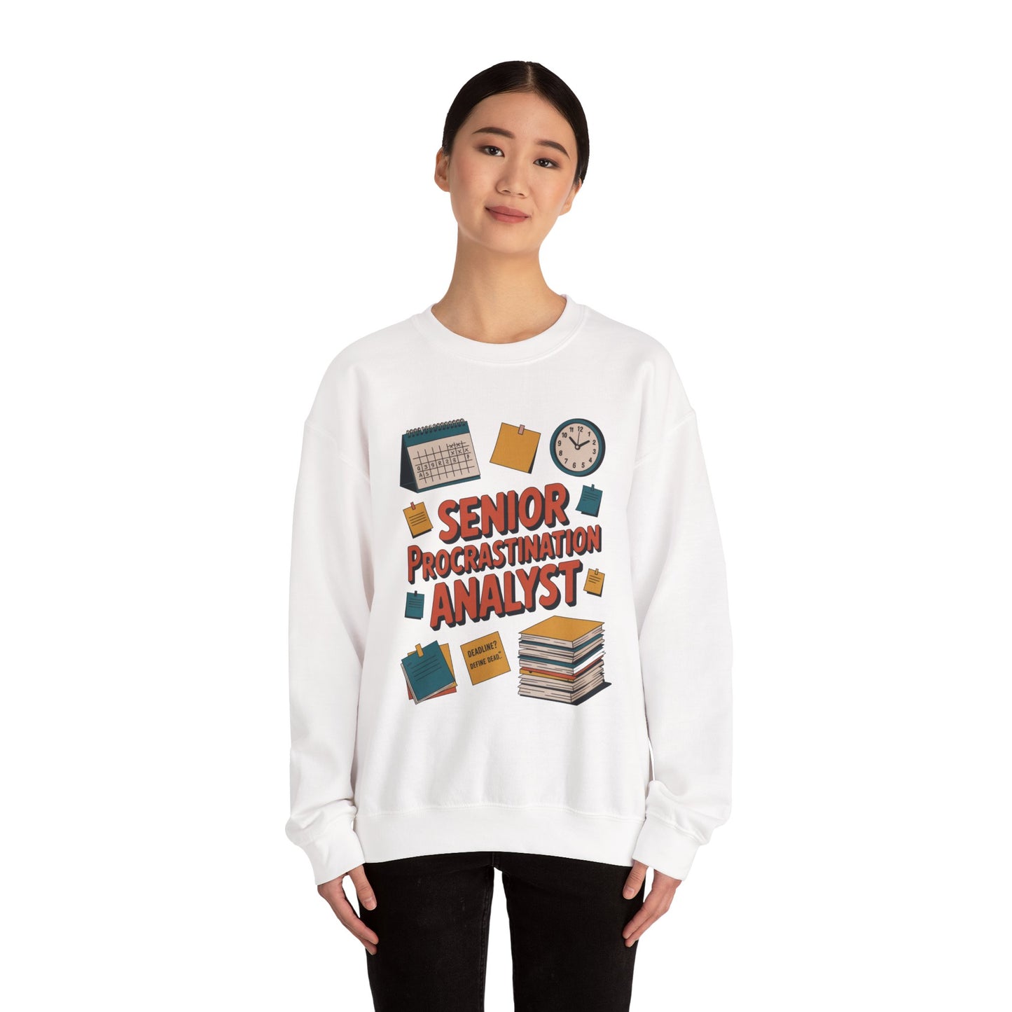 Senior Procrastination Analyst Sweatshirt, Gift for Graduates, Office Humor Apparel, Meme Sweatshirt, Casual Wear, Motivation Humor Apparel