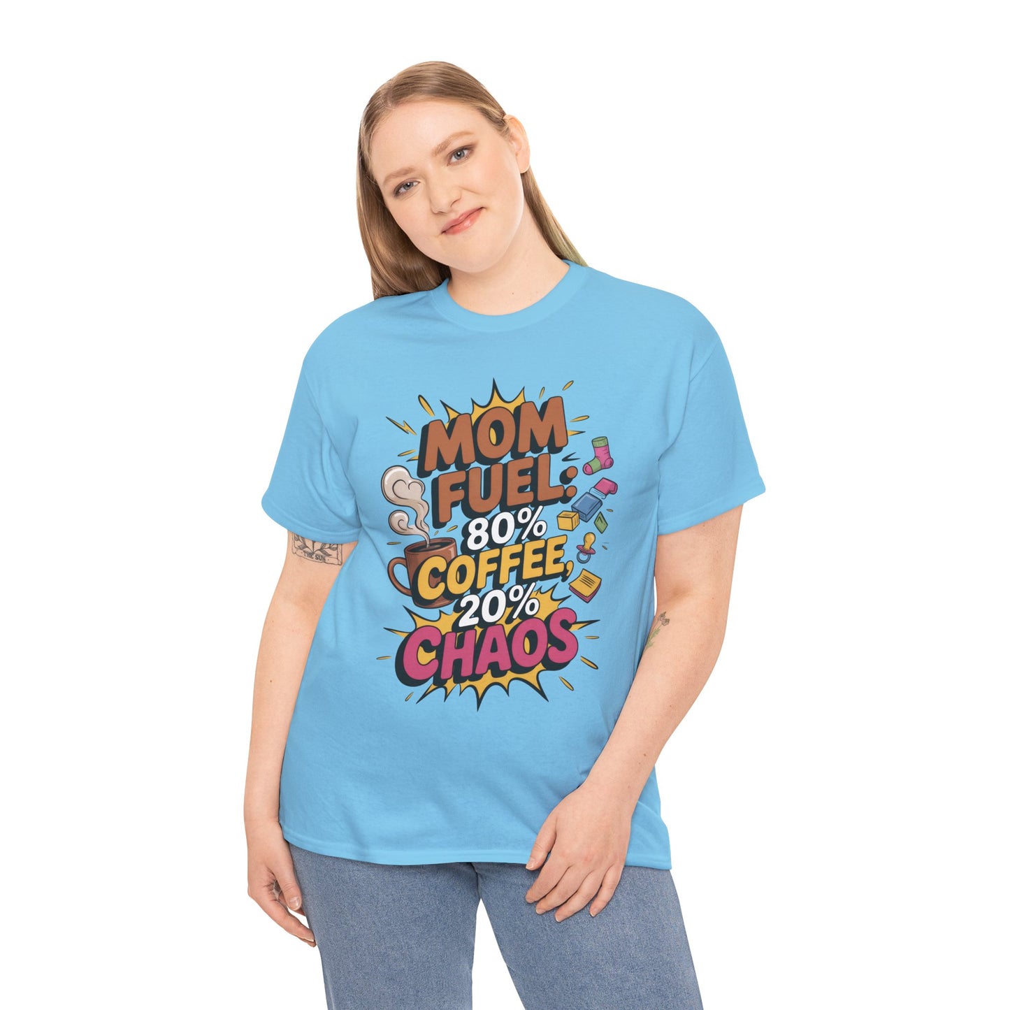 Funny Mom Fuel Coffee Tee, Gifts for Moms, Mother's Day Gift, Coffee Lover Shirt, T-Shirt for Coffee Loving Moms, Tired Mom Life Tee