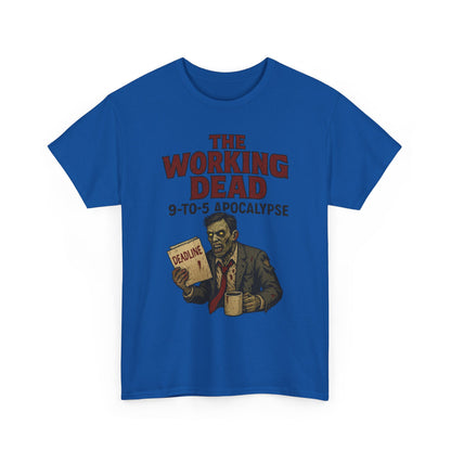 The Working Dead 9-to-5 Apocalypse Men's T-Shirt, Funny Horror Office Zombie Tee, Halloween Zombie Top, Work Humor Sweatshirt