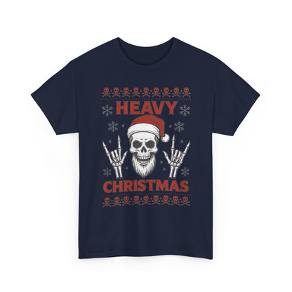 Heavy Christmas Sweatshirt, Metal Santa Skull Holiday Pullover for Men