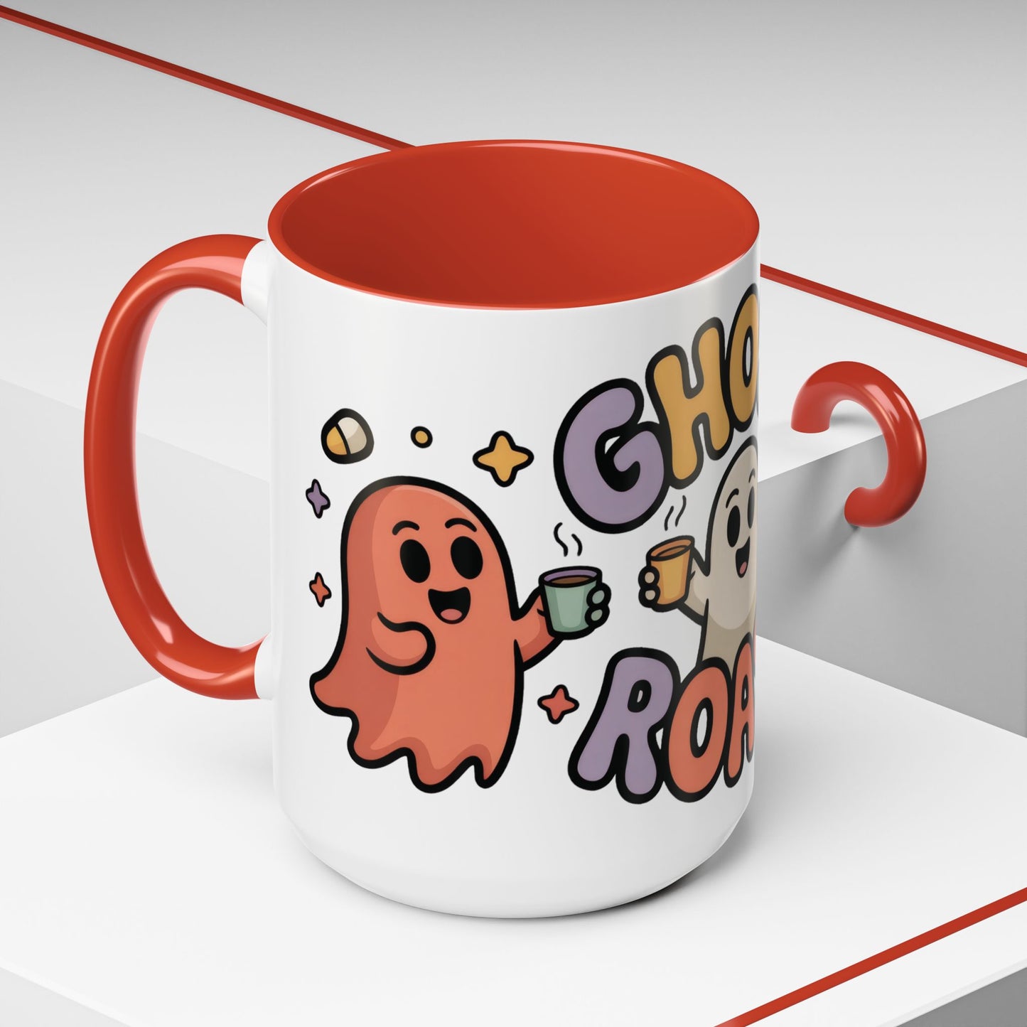Ghost Roast Halloween Mug, Cute Spooky Coffee Cup, Kawaii Ghost Drinkware, Funny Fall Mug Gift for Coffee Lovers, Accent Coffee Mug (15oz)