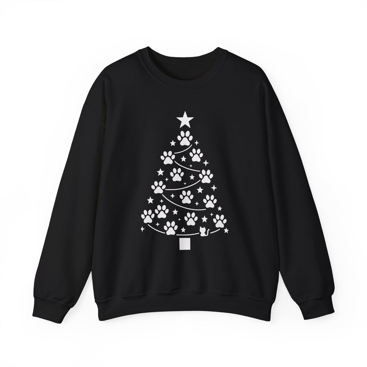 Paw Christmas Tree Women's Sweatshirt, Pet Lover Holiday Sweater