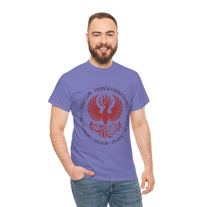 Phoenix Fire Element T-Shirt, Sigillum Transformationis Seal, Passion Power Rebirth Totem, Phoenix Symbol Unisex Tee, Spiritual Tee