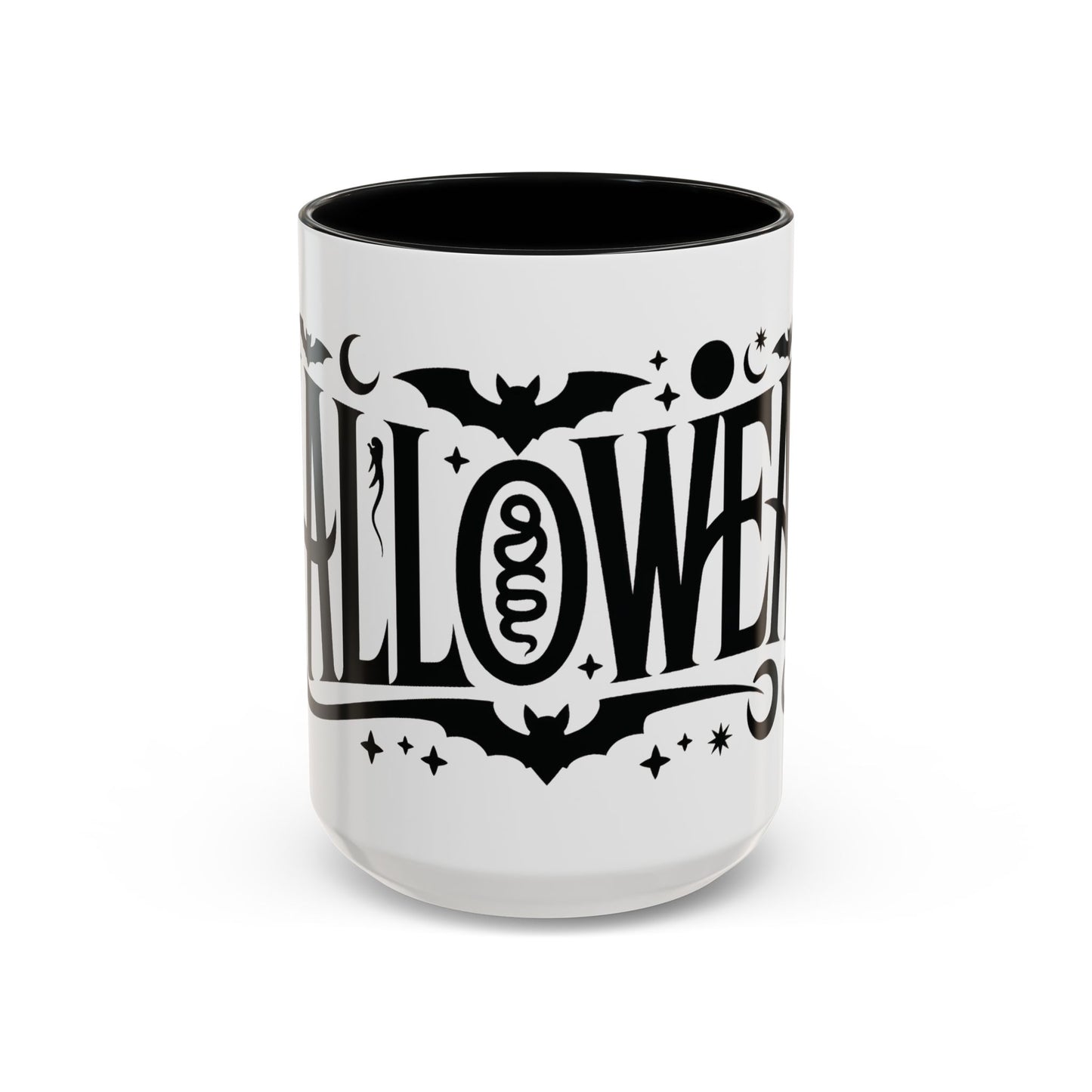 Gothic Halloween Mug, Vintage Typography Coffee Cup, Retro Spooky Aesthetic Gift, Minimal Witchy Academia Drinkware, Coffee Mug (11, 15oz)