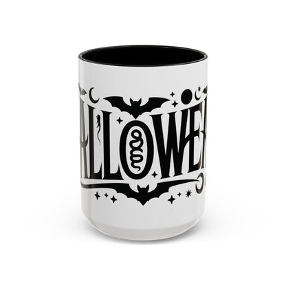 Gothic Halloween Mug, Vintage Typography Coffee Cup, Retro Spooky Aesthetic Gift, Minimal Witchy Academia Drinkware, Coffee Mug (11, 15oz)