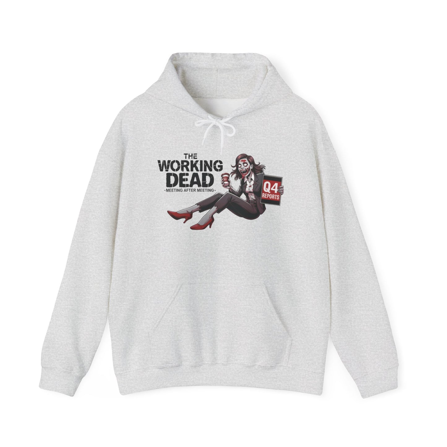 The Working Dead Women's Zombie Hoodie, Funny Office Meeting Sweatshirt, Halloween Zombie Top, Halloween Work Top