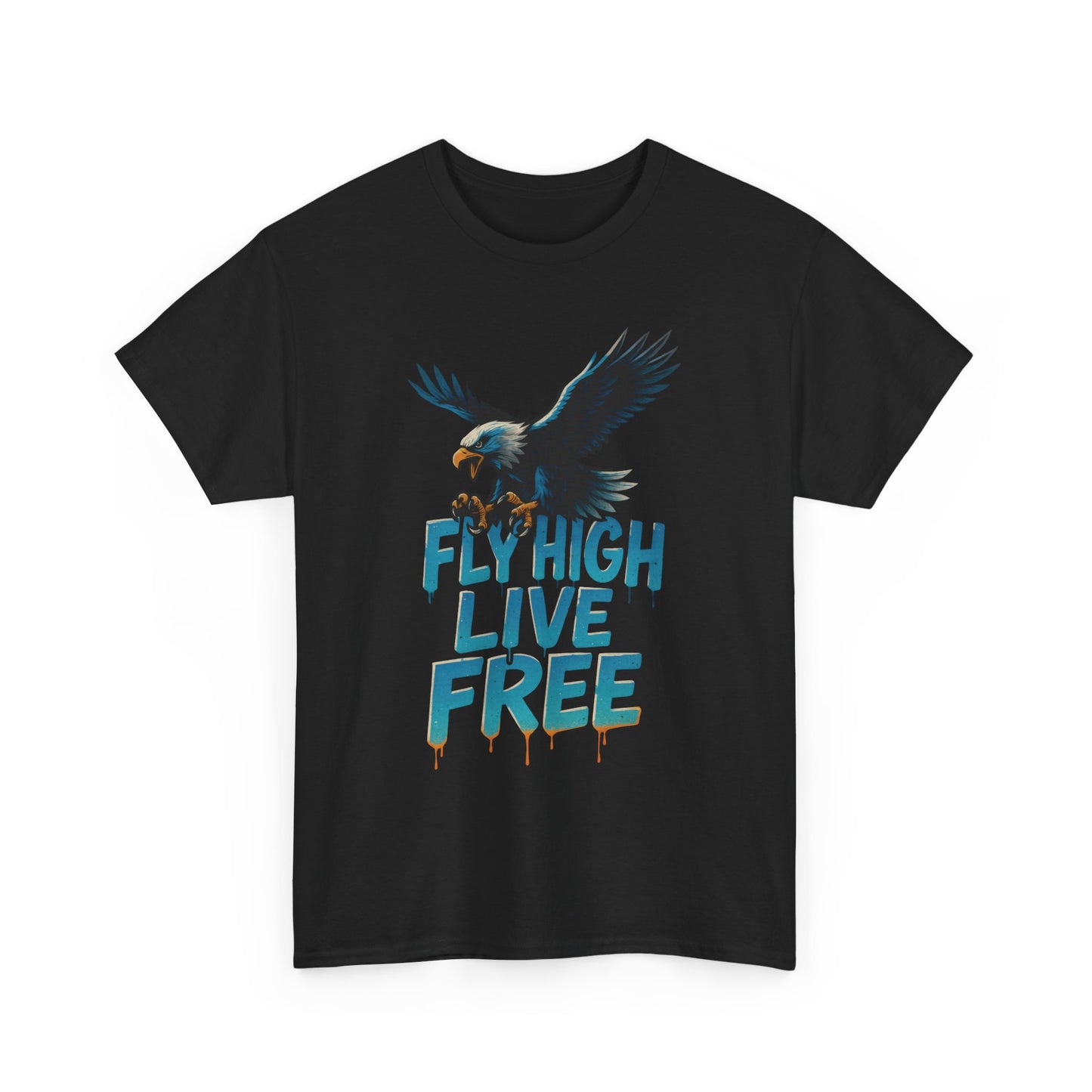 Fly High Live Free Eagle Graphic Mens T-Shirt, Eagle Tee, Fly Free Tee, Wild Flight
