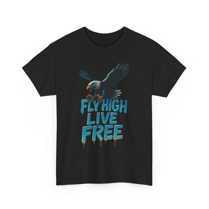 Fly High Live Free Eagle Graphic Mens T-Shirt, Eagle Tee, Fly Free Tee, Wild Flight
