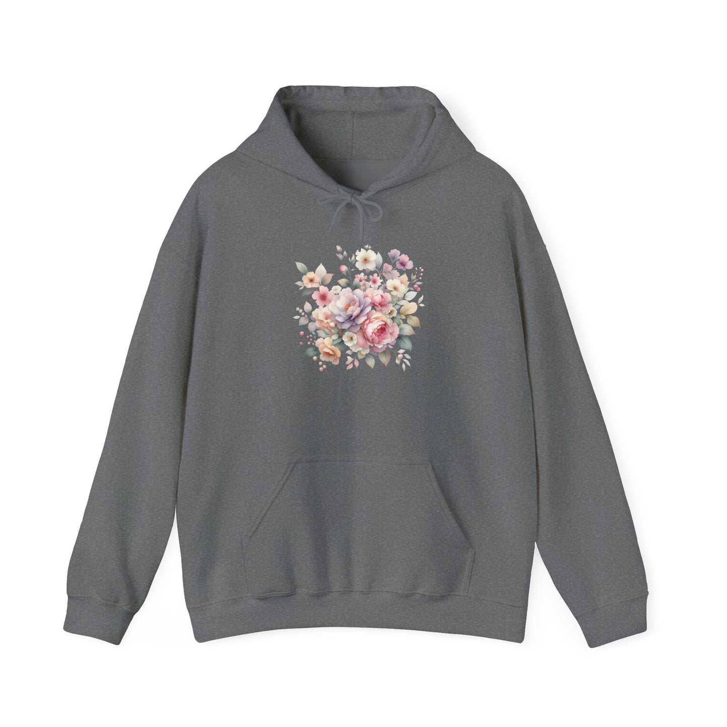 Floral Comfort Hoodie, Cozy Sweatshirt for Women, Spring Fashion, Gift for Her, Casual Everyday Wear, Soft Pastel Flower Print Sweatshirt