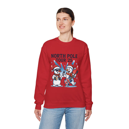 North Pole Tour 25 Women's Christmas Sweatshirt, Funny Rock Holiday Jumper