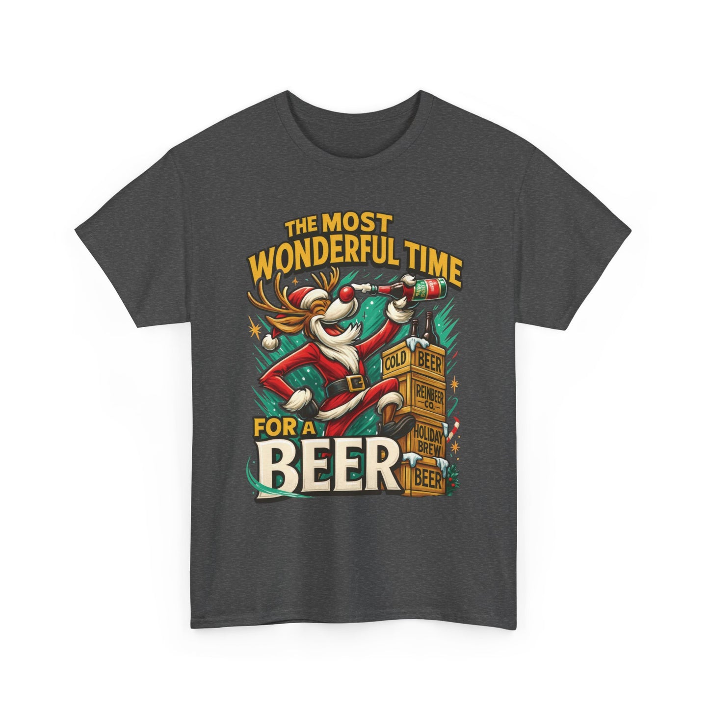 Funny Christmas Beer T-Shirt for Men, The Most Wonderful Time for a Beer