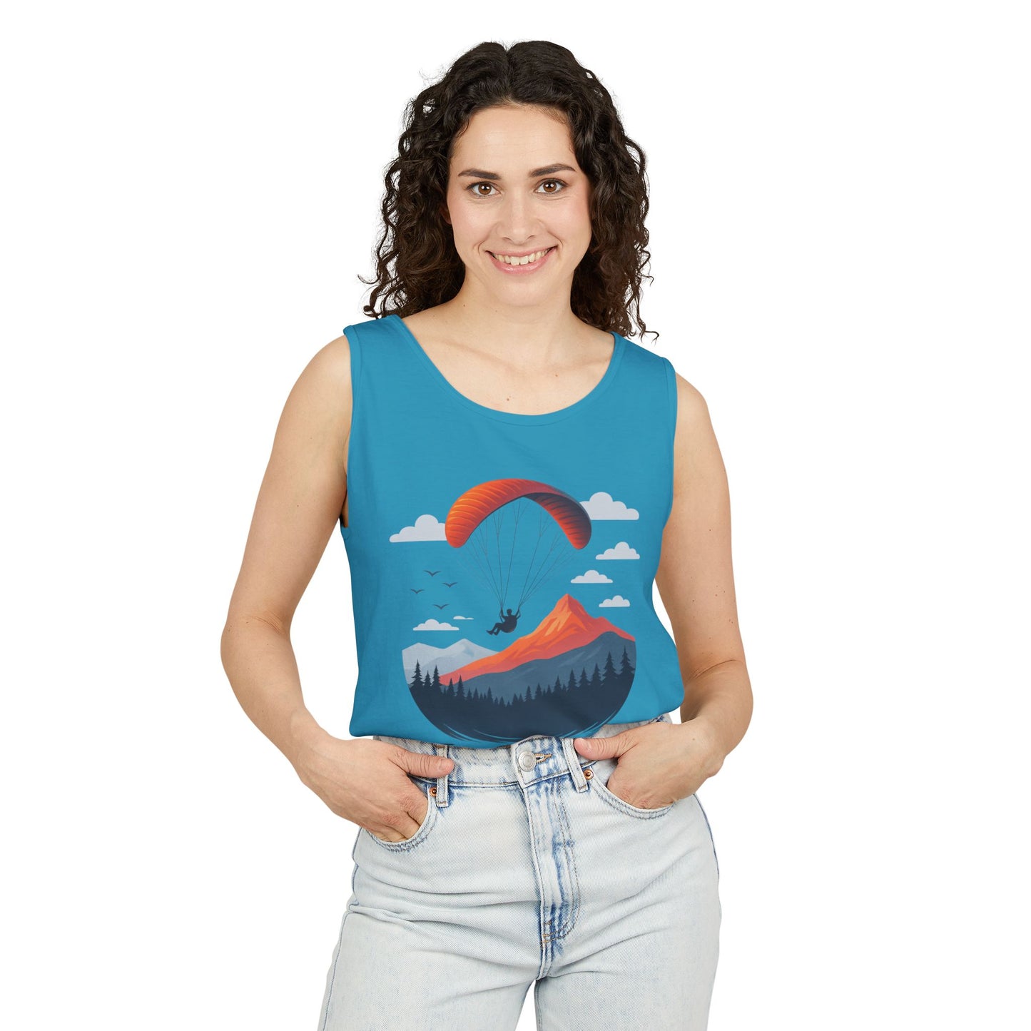 Adventure-Inspiring Fly Beyond Limits Unisex Tank Top, Summer Casual Wear, Outdoor Enthusiast Gift, Travel Apparel, Motivational Gift